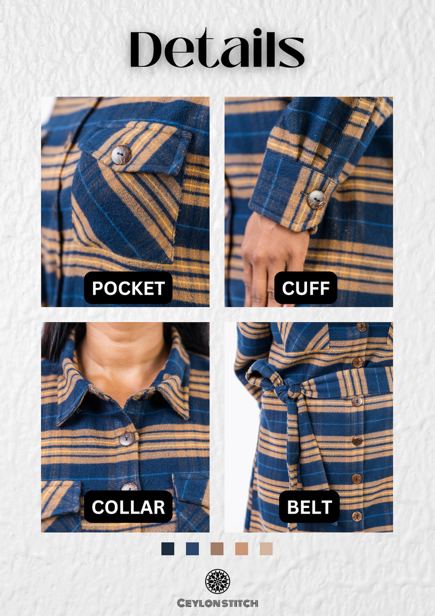 Plaid Cotton Belted Dress