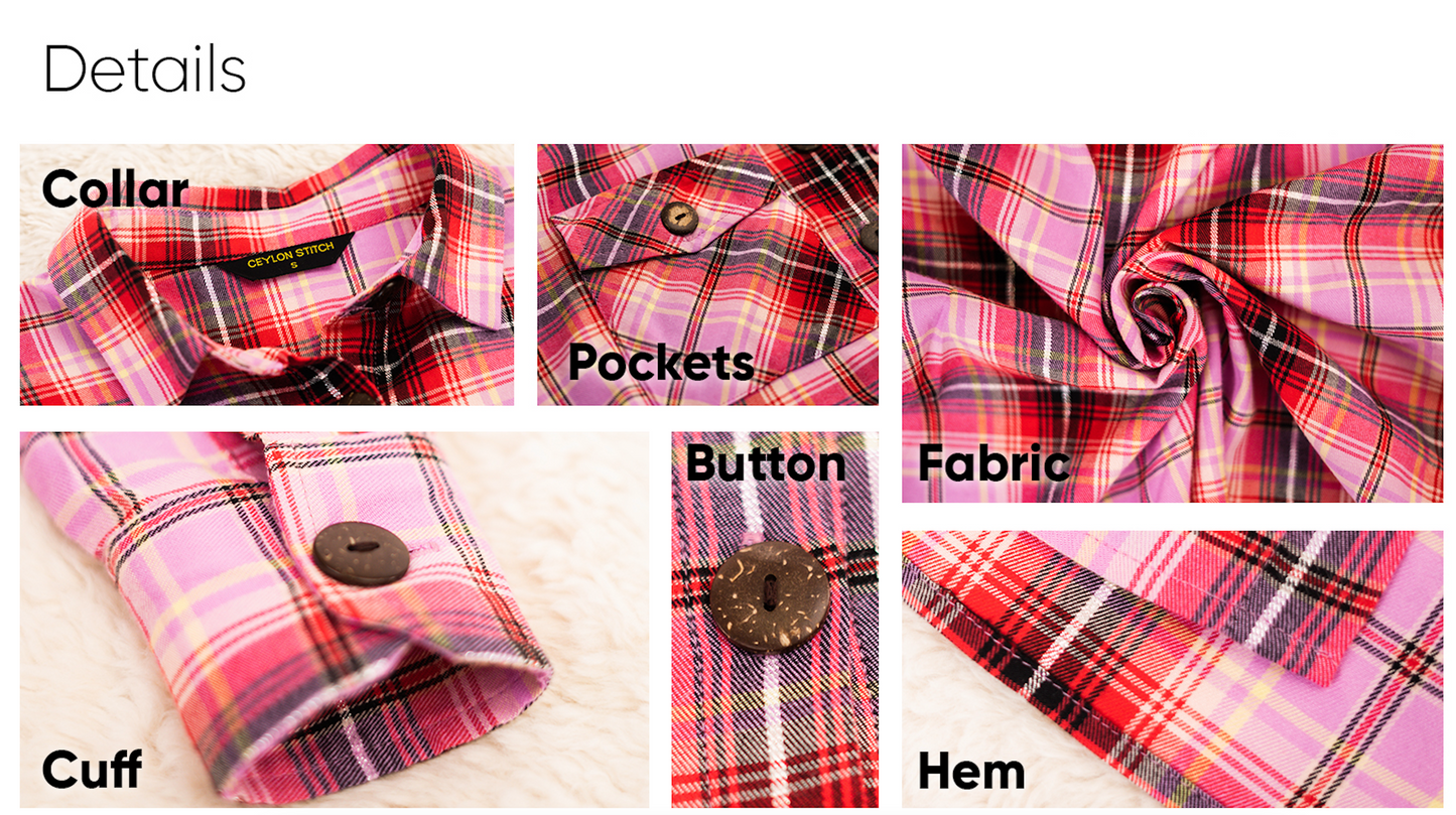 Plaid Cotton Belted Dress