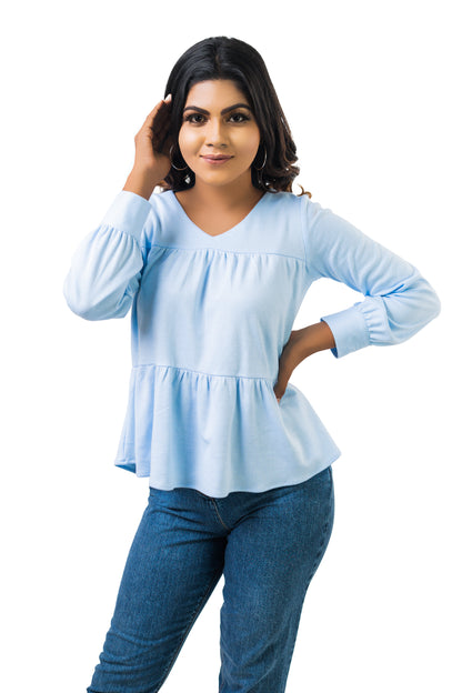 Women's V-neck Tiered Top