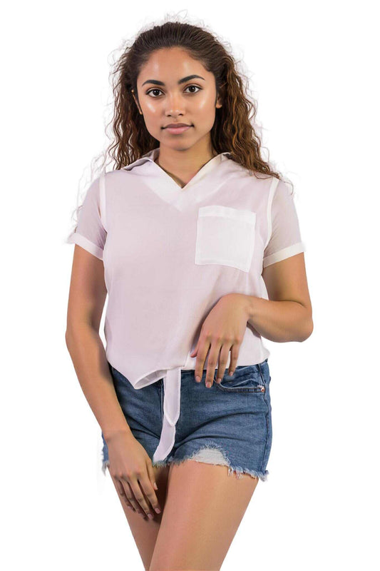 Women’s knot hem sleeveless top