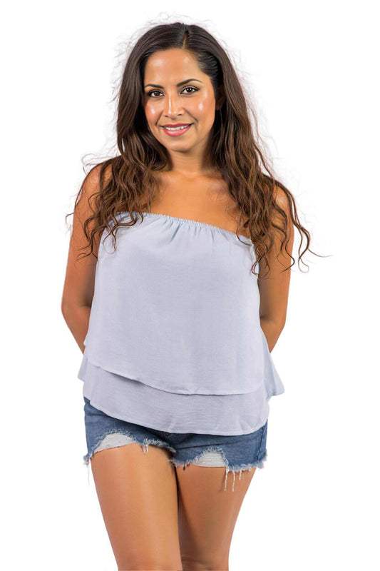 Women’s solid layered tube top