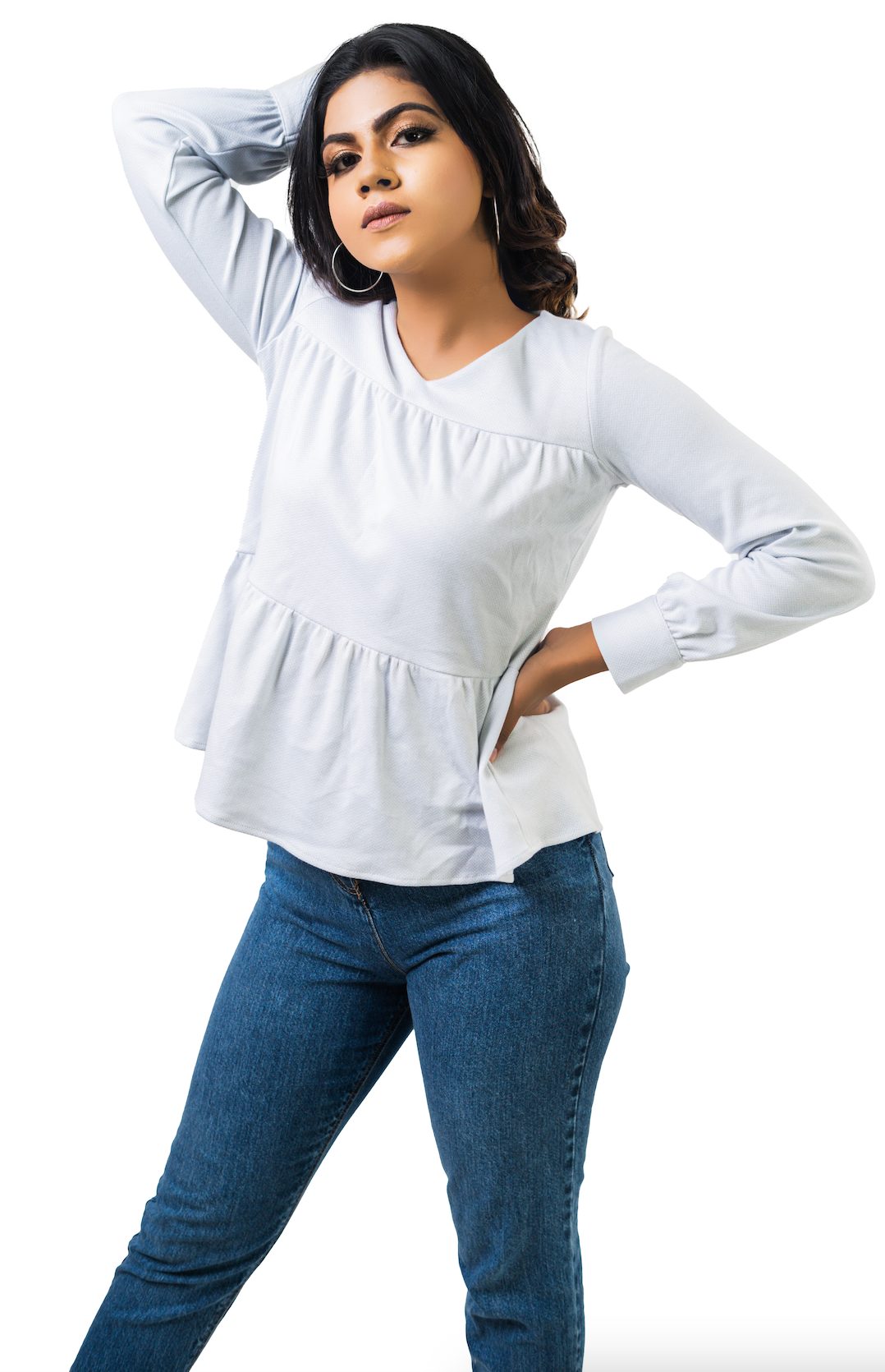 Women's V-neck Tiered Top